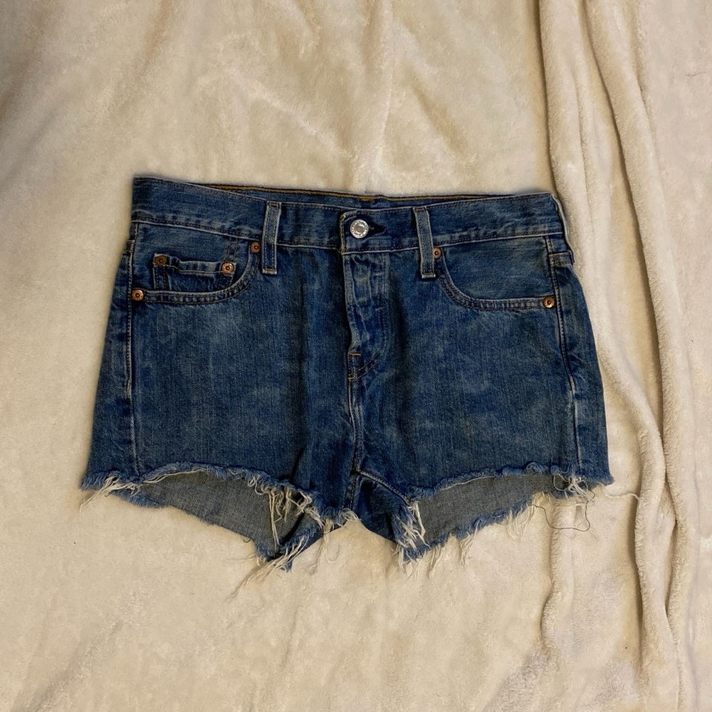 Levi's dark wash jean shorts